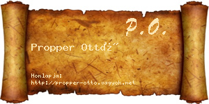 Propper Ottó névjegykártya